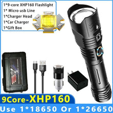 Load image into Gallery viewer, Adjustable Rechargeable Tactical Flashlight USB LED  Super Bright Zoomable IPX65 Waterproof Portable Torchlight Flash Lamp USB Charging For Hiking Camping Running Fishing

