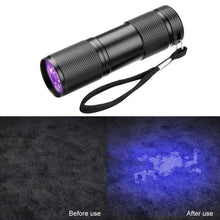 Load image into Gallery viewer, Adjustable Rechargeable UV Flashlight Black Light 21LED 12LED Handheld Portable Torch Light Ultraviolet Flashlight Detector Flashlight Torch For Bed Bug Dog Urine Pet Stains Matching With Pet Odor Eliminator
