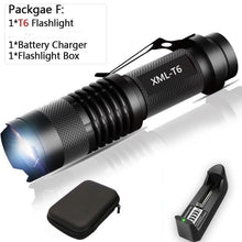 Load image into Gallery viewer, Adjustable Rechargeable Water Resistant Super Bright Mini Handheld Flashlights LED Zoomable Flashlight For Camping Fishing  Bicycle Light Kids Indoor Outdoor Hiking
