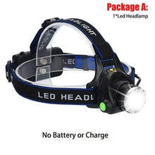 Load image into Gallery viewer, Adjustable Rechargeable Waterproof Brightest Zoomable LED Lightweight Hands Free Headlamp High Power For Adult Hunting Camping Running Hiking Riding Fishing Rechargeable T6 Chip Headlight
