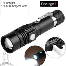 Load image into Gallery viewer, Adjustable Rechargeable  Waterproof LED Flashlights Rechargeable High Lumens Torchlight Zoomable Torch USB Charging Waterproof 5 Modes With Power Display For Camping Hiking Outdoor Emergency
