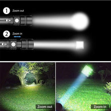 Load image into Gallery viewer, Adjustable Rechargeable  Waterproof LED Flashlights Rechargeable High Lumens Torchlight Zoomable Torch USB Charging Waterproof 5 Modes With Power Display For Camping Hiking Outdoor Emergency
