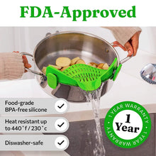 Load image into Gallery viewer, Adjustable Silicone Pot Strainer and Pasta Strainer
