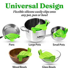 Load image into Gallery viewer, Adjustable Silicone Pot Strainer and Pasta Strainer
