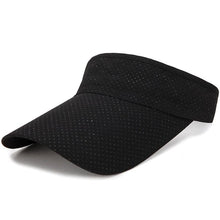 Load image into Gallery viewer, Adjustable Summer Breathable Hats Men Women Sun Protection Sports Golf Tennis Visor Hat Adjustable Visor UV Protection Top Empty Solid Sports Outdoor Running Sunscreen Strong Cap
