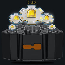 Load image into Gallery viewer, Adjustable USB Rechargeable Torch Lamp Built-in Battery 5 Led Strong Headlight Waterproof  Rechargeable Super Bright Head-Mounted Flashlight For Outdoor Night Camping
