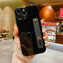 Load image into Gallery viewer, Adjustable Wrist Strap Stand Holder Case with Camera Protection Cute Solid Color Silicone Phone Case Phone Case For iPhone 13 14 Pro Max 12 11 XS Max XR 7 8 Plus 13Pro Soft Silicone Candy Color Back Cover
