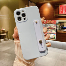 Load image into Gallery viewer, Adjustable Wrist Strap Stand Holder Case with Camera Protection Cute Solid Color Silicone Phone Case Phone Case For iPhone 13 14 Pro Max 12 11 XS Max XR 7 8 Plus 13Pro Soft Silicone Candy Color Back Cover
