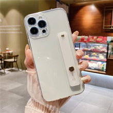 Load image into Gallery viewer, Adjustable Wrist Strap Stand Holder Case with Camera Protection Cute Solid Color Silicone Phone Case Phone Case For iPhone 13 14 Pro Max 12 11 XS Max XR 7 8 Plus 13Pro Soft Silicone Candy Color Back Cover
