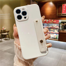 Load image into Gallery viewer, Adjustable Wrist Strap Stand Holder Case with Camera Protection Cute Solid Color Silicone Phone Case Phone Case For iPhone 13 14 Pro Max 12 11 XS Max XR 7 8 Plus 13Pro Soft Silicone Candy Color Back Cover

