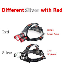 Load image into Gallery viewer, Adjustable Zoomable Headlamp Ultra Bright Rechargeable LED Bright High Lumen Head Lights Head Lamp Waterproof Flashlight For Outdoor Cmaping Fishing Hiking Biking Fishing Headlamp  Running Headlamp
