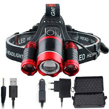 Load image into Gallery viewer, Adjustable Zoomable Headlamp Ultra Bright Rechargeable LED Bright High Lumen Head Lights Head Lamp Waterproof Flashlight For Outdoor Cmaping Fishing Hiking Biking Fishing Headlamp  Running Headlamp
