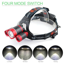 Load image into Gallery viewer, Adjustable Zoomable Headlamp Ultra Bright Rechargeable LED Bright High Lumen Head Lights Head Lamp Waterproof Flashlight For Outdoor Cmaping Fishing Hiking Biking Fishing Headlamp  Running Headlamp
