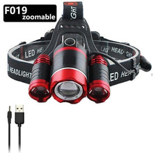 Load image into Gallery viewer, Adjustable Zoomable Headlamp Ultra Bright Rechargeable LED Bright High Lumen Head Lights Head Lamp Waterproof Flashlight For Outdoor Cmaping Fishing Hiking Biking Fishing Headlamp  Running Headlamp
