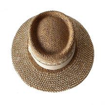 Load image into Gallery viewer, Adult Summer Straw Hat Fashion Casual Beach Fedora Hat Wide Brim Straw Hat Luxury Fedora Summer Packable Sun Hat Lightweight Women Beach Sun Hat Breathable Sun Hats For Women 56-58cm
