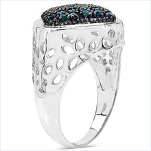 Load image into Gallery viewer, 0.54 Carat Genuine Blue Diamond .925 Sterling Silver Ring
