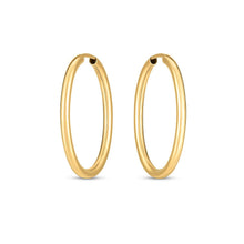Load image into Gallery viewer, 14k Yellow Gold Endless Oval Hoop Earrings(2x25mm)
