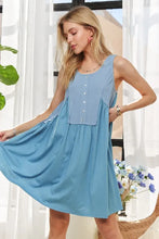 Load image into Gallery viewer, New Summer Decorative Button Sleeveless Babydoll Dress For Women – Flowy &amp; Feminine, Trendy, Stylish, Fashionable, Summer Dress
