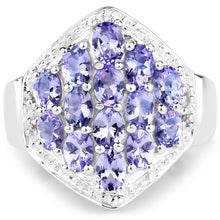 Load image into Gallery viewer, 2.41 Carat Genuine Tanzanite and White Topaz .925 Sterling Silver Ring
