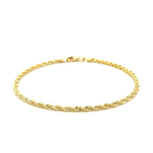Load image into Gallery viewer, 2.5mm 14k Yellow Gold Solid Diamond Cut Rope Bracelet
