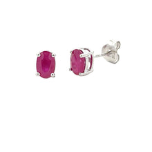 Load image into Gallery viewer, 1.14ct Ruby Stud Earrings 10KT White Gold

