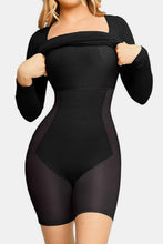 Load image into Gallery viewer, Elegant Black Full Size Built-In Shapewear Square Neck Long Sleeve Dress Sculpting Fit Dress for Women
