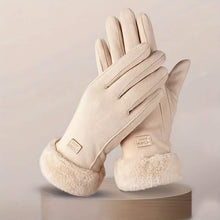 Load image into Gallery viewer, Cashmere Warm Suede Leather Plush Touch Screen Gloves
