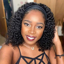 Load image into Gallery viewer, Afro Kinky Curly Short Bob Wigs Headband Wigs for Black Women Water Wave Synthetic Hair Wigs Wigs For Black Women Cosplay Wigs For Women
