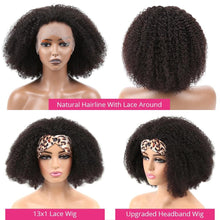 Load image into Gallery viewer, Afro Kinky Curly Wig Human Hair Wigs T Part Transparent Lace Short Curly Bob Wigs Thick Wigs For Women Human Hair Wigs Wigs For Black Women Gifts for Girlfriends
