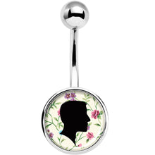 Load image into Gallery viewer, Man Floral Silhouette Belly Ring
