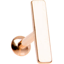 Load image into Gallery viewer, 3/16 9mm Rose Gold IP Steel Rectangle Internal Thread Daith Cartilage Tragus
