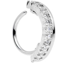 Load image into Gallery viewer, 18G Clear CZ Gem Sleek Seamless Circular Ring
