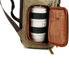 Load image into Gallery viewer, Allacki Waterproof Shock-Resistant Canvas Camera Bag Retro Style Travel Backpack
