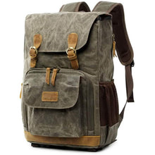 Load image into Gallery viewer, Allacki Waterproof Shock-Resistant Canvas Camera Bag Retro Style Travel Backpack
