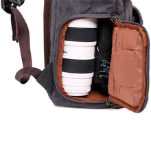Load image into Gallery viewer, Allacki Waterproof Shock-Resistant Canvas Camera Bag Retro Style Travel Backpack
