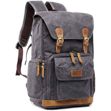 Load image into Gallery viewer, Allacki Waterproof Shock-Resistant Canvas Camera Bag Retro Style Travel Backpack
