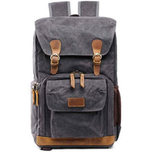 Load image into Gallery viewer, Allacki Waterproof Shock-Resistant Canvas Camera Bag Retro Style Travel Backpack
