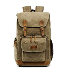 Load image into Gallery viewer, Allacki Waterproof Shock-Resistant Canvas Camera Bag Retro Style Travel Backpack
