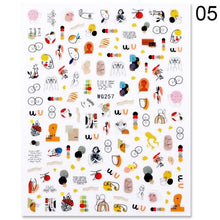 Load image into Gallery viewer, Alphabet Love Shaped  Pattern 3D Nail Stickers Slider Valentine Day Decals Foil For Love Nail Art Decoration Pop Art Nail Stickers Sexy Girl Designs Comics Water Transfer Decals Manicure Lips Nail Art Decorations Slider Nail Art Stickers

