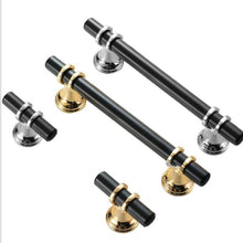 Load image into Gallery viewer, Aluminum Alloy Black Gold Door Handle Wardrobe Kitchen Cabinet Drawer Solid Handle Furniture Handle European Modern Hardware Modern Furniture Cupboard Door Drawer Handles
