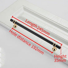 Load image into Gallery viewer, Aluminum Alloy Black Gold Door Handle Wardrobe Kitchen Cabinet Drawer Solid Handle Furniture Handle European Modern Hardware Modern Furniture Cupboard Door Drawer Handles
