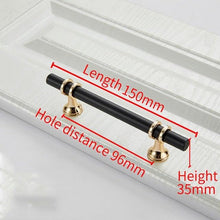 Load image into Gallery viewer, Aluminum Alloy Black Gold Door Handle Wardrobe Kitchen Cabinet Drawer Solid Handle Furniture Handle European Modern Hardware Modern Furniture Cupboard Door Drawer Handles
