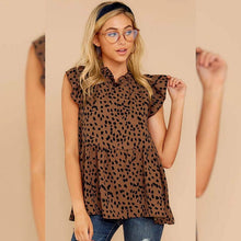 Load image into Gallery viewer, Angashion Women's Casual Floral Print Babydoll Blouse Tunic Tops
