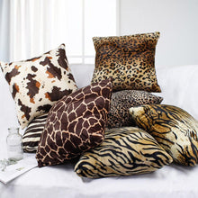 Load image into Gallery viewer, Animal Pillow Covers Zebra Deer Tiger Leopard Pattern Plush Pillow Case Custom Bed Chair Home Decor Cushion Covers

