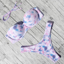 Load image into Gallery viewer, Animal Print Leopard Bikini Push Up Swimsuit Women Bikini Set Bathing Suit Bandeau Beach Wear Swimwear Women Casual Leopard Printed Triangle High Waist Two Piece Bikini Sets
