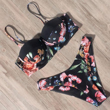 Load image into Gallery viewer, Animal Print Leopard Bikini Push Up Swimsuit Women Bikini Set Bathing Suit Bandeau Beach Wear Swimwear Women Casual Leopard Printed Triangle High Waist Two Piece Bikini Sets
