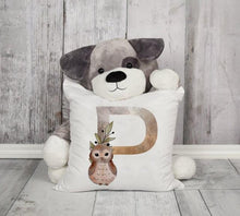 Load image into Gallery viewer, Animal Printed Pillow Cover Cartoon Giraffe Fox Bunny White Seat Polyester Decorative Cushion Cover Sofa Kids Room Alphabet Pillow Cover With Cute Animals Pillow Cases Outdoor Indoor Square Cushion Covers For Home Sofa Couch 45x45cm
