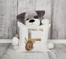 Load image into Gallery viewer, Animal Printed Pillow Cover Cartoon Giraffe Fox Bunny White Seat Polyester Decorative Cushion Cover Sofa Kids Room Alphabet Pillow Cover With Cute Animals Pillow Cases Outdoor Indoor Square Cushion Covers For Home Sofa Couch 45x45cm
