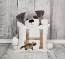 Load image into Gallery viewer, Animal Printed Pillow Cover Cartoon Giraffe Fox Bunny White Seat Polyester Decorative Cushion Cover Sofa Kids Room Alphabet Pillow Cover With Cute Animals Pillow Cases Outdoor Indoor Square Cushion Covers For Home Sofa Couch 45x45cm
