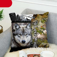 Load image into Gallery viewer, Animal Wolf 3D Printed Pillow Case Polyester Decorative Full Moon Zippered Pillow Cases Soft Confortable Pillowcases Throw Pillow Cover Double Sided Printing Style 45cm X 45cm
